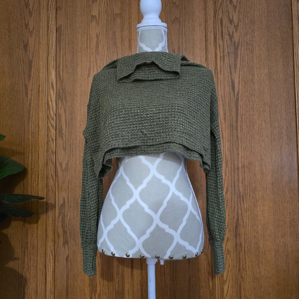 Free People Cropped High-neck Shirt